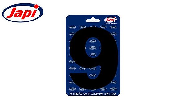 Algarismo 9 Residencial Preto 12,5Cm Japi