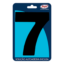 Algarismo 7 Residencial Preto 12,5Cm Japi