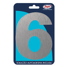 Algarismo 6 Residencial Prata Escovado 12,5Cm N6Mpc Japi