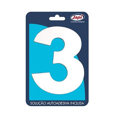 Algarismo 3 Residencial Branco 12,5Cm N3Mb Japi