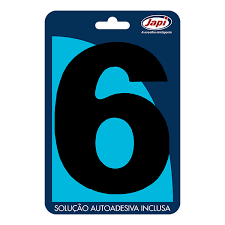 Algarismo 6 Residencial Preto 12,5Cm Japi