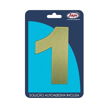 Algarismo 1 Residencial Ouro Escovado 12,5Cm N1Moc Japi
