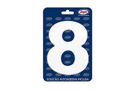 Algarismo 8 Residencial Branco 12,5Cm Japi