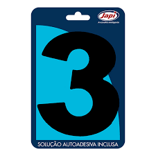 Algarismo 3  Residencial Preto 12,5Cm N3Mp Japi