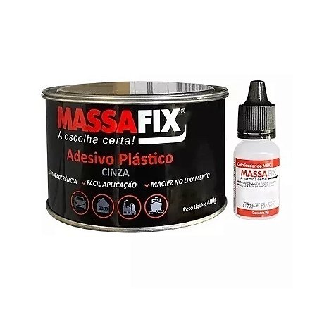 Massa Plastica Cinza 400G Massafix
