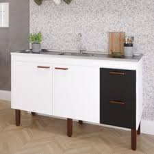 Balcao Slim 1,54 Branco/Preto Mgm