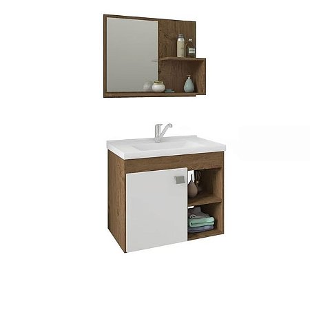 Armario C/ Esp Lotus 55Cm Amendoa/Branco 9942.33 Mgm