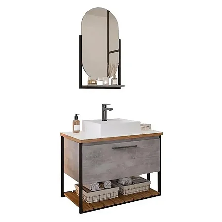 Armario Vitta 80,5X67,9X45,1Cm Cimento 19188.40 Mgm