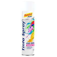 Tinta Spray 400Ml Branco Brilhante Mundial Prime