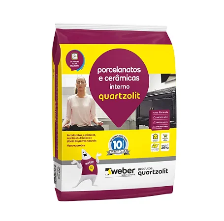 Argamassa Porcelanato  Interno 20Kg  Quartzolit