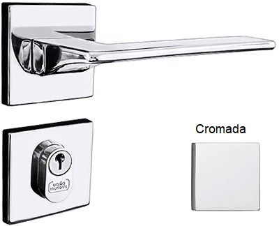 Fechadura Safira Ext Crom Ros Quad 040E0411 Uniao Mundial