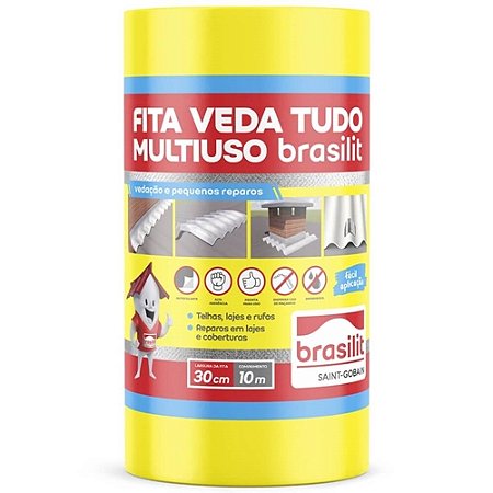 Fita Aluminio Veda Tudo 30Cm X 10M Brasilit