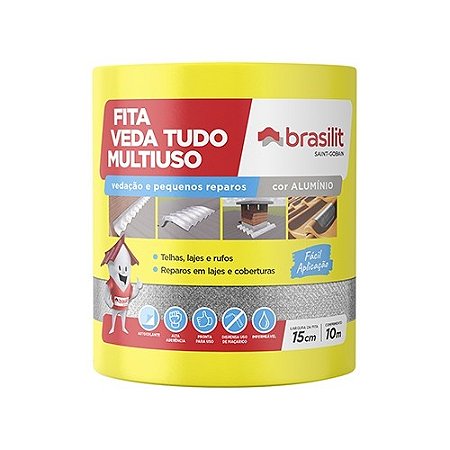 Fita Aluminio Veda Tudo 15Cm X 10M Brasilit