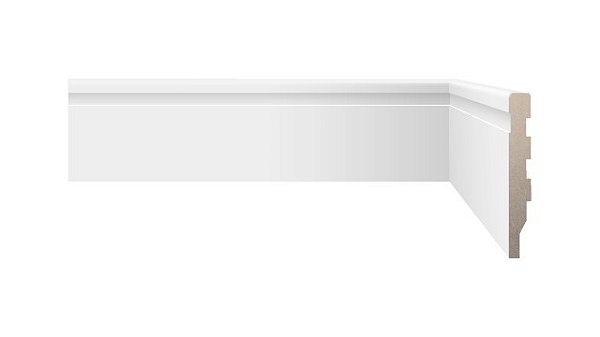 Rodape 7X240 Fit Branco Frisado Poliestireno Biancogres