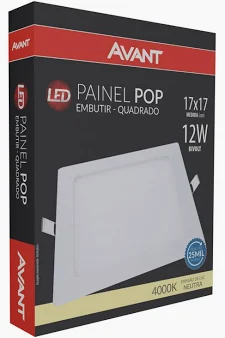 PAINEL LED EMB 12W 4000K 17CM BIV 857460873 AVANT