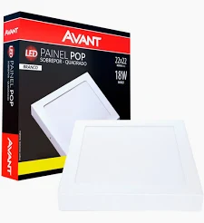 PAINEL LED SOB QUAD 18W 3000K 22CM BIV 768100572 AVANT