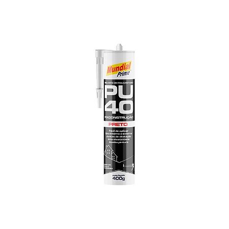 Selante de Poliuretano PU 40 Preto 400g Mundial Prime PT0500003