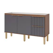 Balcão de Pia para Cozinha Ágata 1,44m Freijó/Titânio MDF MGM - 32472