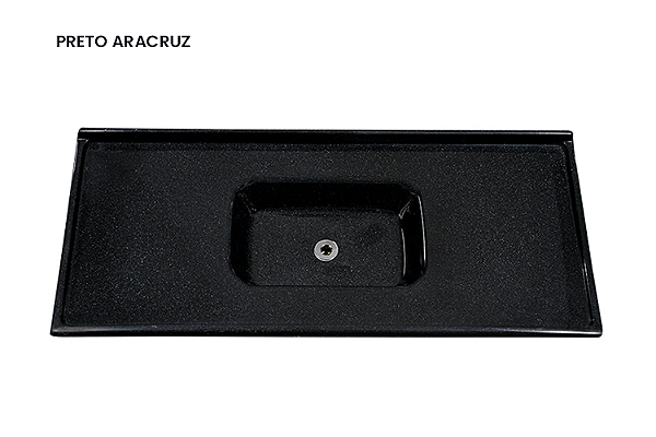 Pia Fibra 120X50 Preto Vitoria Fibras