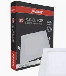 Painel LED Emb Quad 12W 6500K 17CM Biv 857461371 Avant