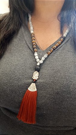 Japamala 108 pedras 8mm - Olho de gato / olho de tigre amarela