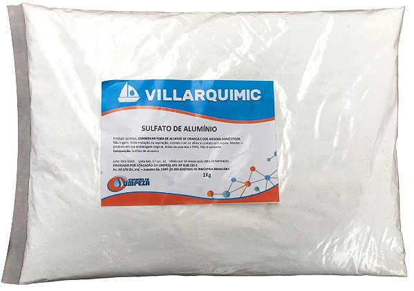 SULFATO DE ALUMÍNIO - VILLARQUIMIC 01KG