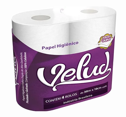 PAPEL HIGIÊNICO FOLHA DUPLA 30mt 4un VELUD
