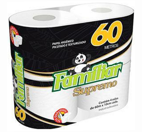 PAPEL HIGIÊNICO FAMILIAR SUPREMO 01X04 60MT