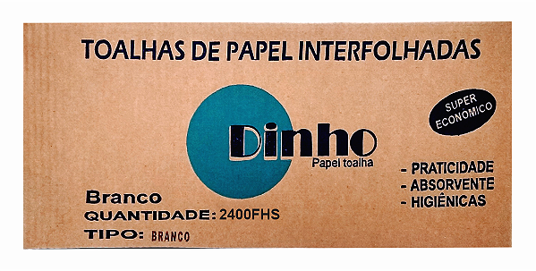 PAPEL TOALHA DINHO BRANCO 2.400 FOLHAS