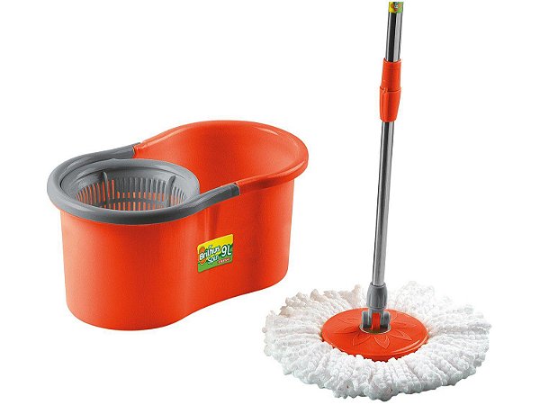 MOP BALDE SPIN PLÁSTICO 9L BRILHUS