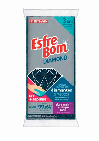 ESPONJA ESFREBOM DIAMOND BETTANIN EMBALAGEM COM 3UN