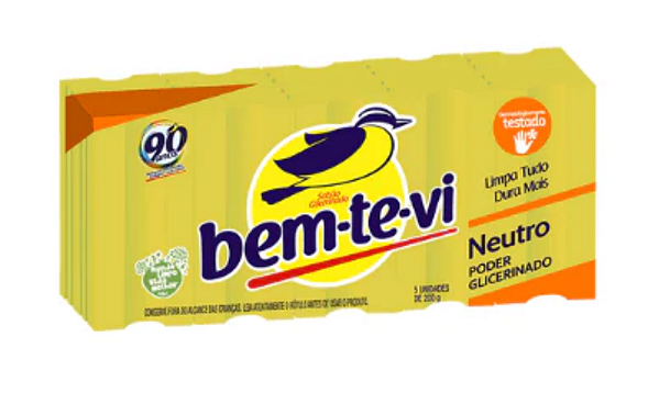 SABÃO EM BARRA BEM-TE-VI NEUTRO 05X180G