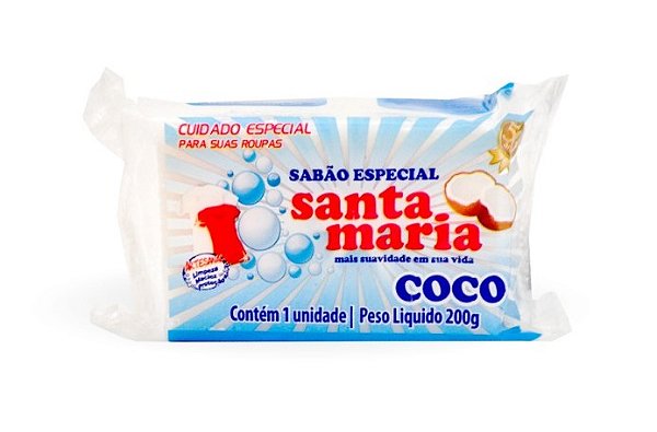 SABÃO EM BARRA COCO SANTA MARIA 200G