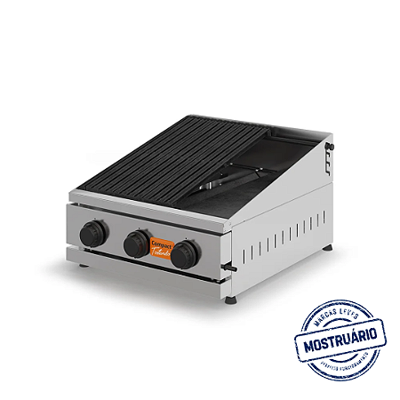 Chapa de Lanche Char Broiler a Gás 60cm Mesa Frisada Lisa
