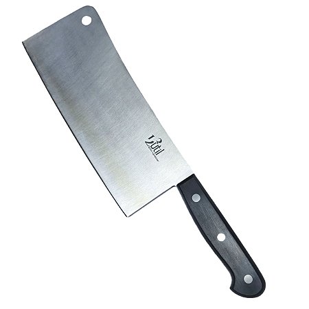 Cutelo de Cozinha Profissional Aço Inox 8" com Cabo Preto