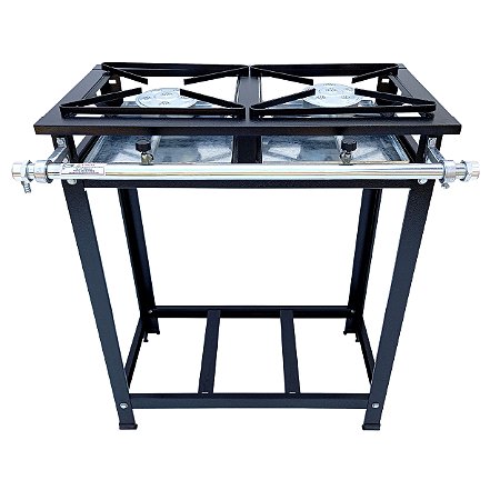 Fogão Industrial Alta Pressão 2 Bocas 30x30 Caulim Reforçado