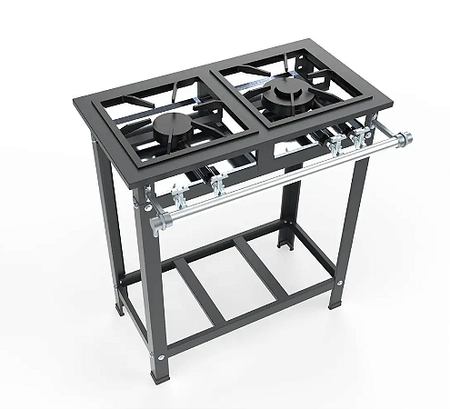 Fogão Industrial 2 Bocas Baixa Pressão 30x30 1 QS 1 QD