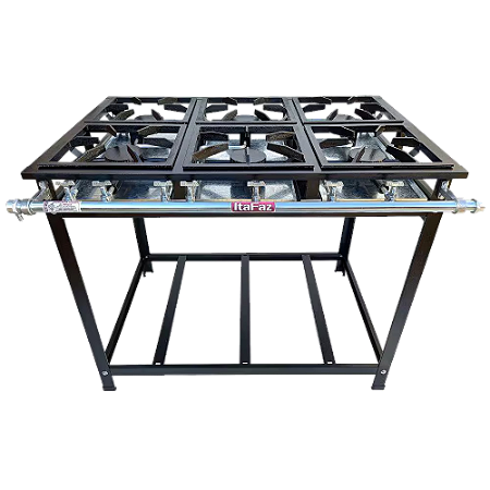 Fogão Industrial de Piso 6 Bocas Baixa Pressão QS Itafaz
