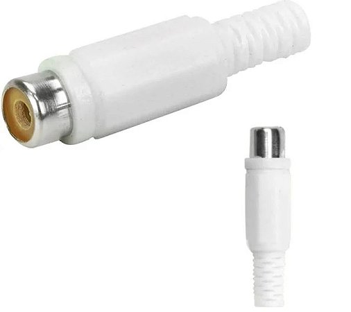 Plug RCA femea  Plástico branco
