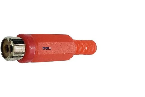 Plug RCA femea  Plástico vermelho