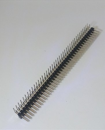 Barra de pinos macho 2 fileiras 90º 2x40 pinos dourada