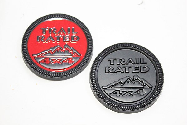 Emblema 4x4 Jeep Trail Rated Renegade Cherokee Compass Preto