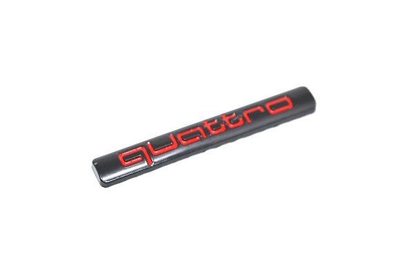 Emblema Audi Quattro Preto e Vermelho