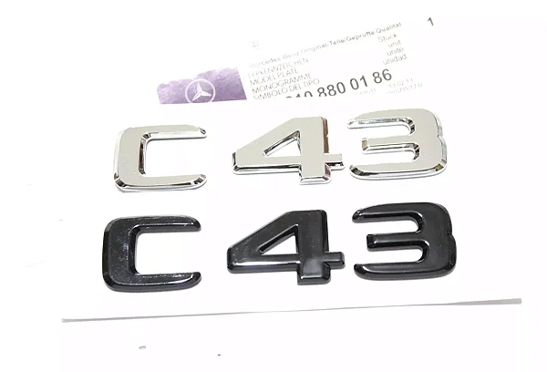 Emblema C43 Mercedes Benz Original Mb Cromado Preto