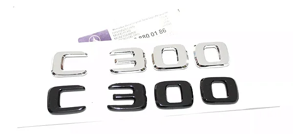 Emblema C300 Mercedes Benz Original Cromado Preto Mb