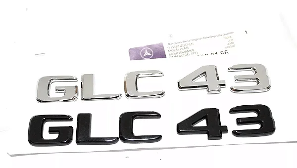 Emblema Glc43 C43 Mercedes Benz Original Mb Cromado Preto