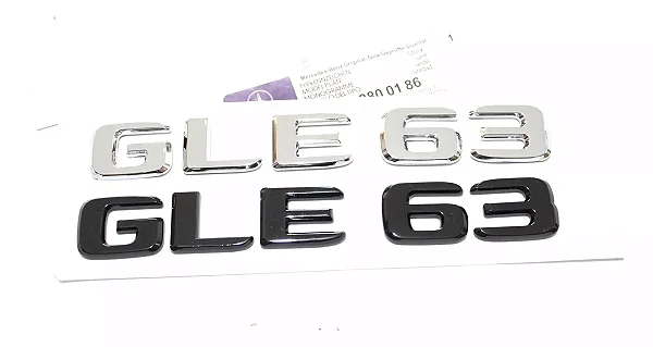 Emblema Gle63 E63 Mercedes Benz Original Mb Cromado Preto