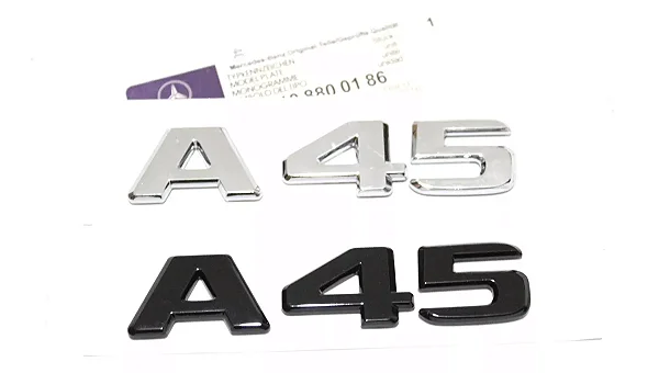 Emblema A45 Mercedes Benz Original Mb Cromado Preto