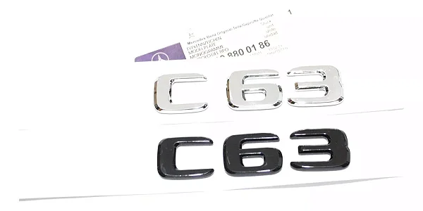 Emblema C63 Mercedes Benz Original Cromado Preto