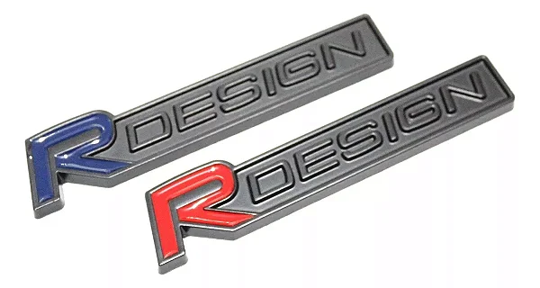 Emblema Volvo R Design V40 V60 S60 Xc60 S90 Xc90 Rdesign Preto